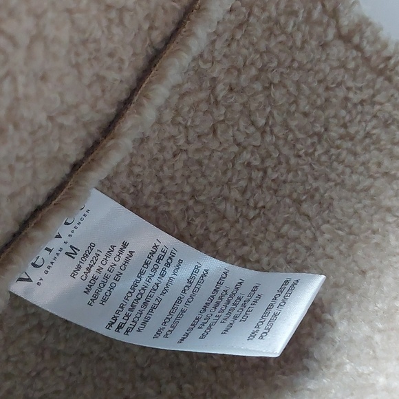 Velvet by Graham & Spencer Anthropologie Metallic Suede Shearling Jacket M - Picture 8 of 9